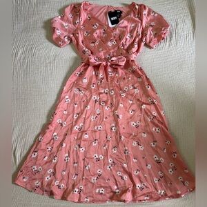 Dkny Pink Puff Sleeve Sundress